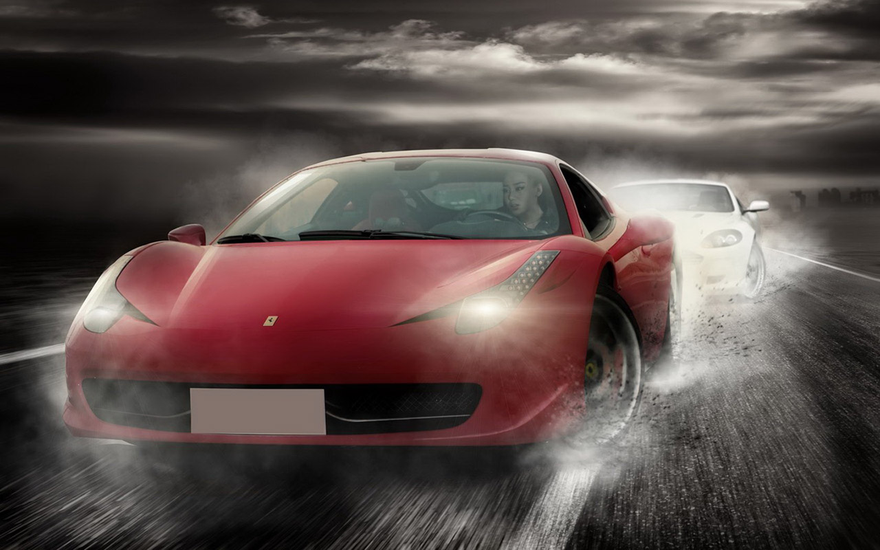 美女跑车壁纸图片