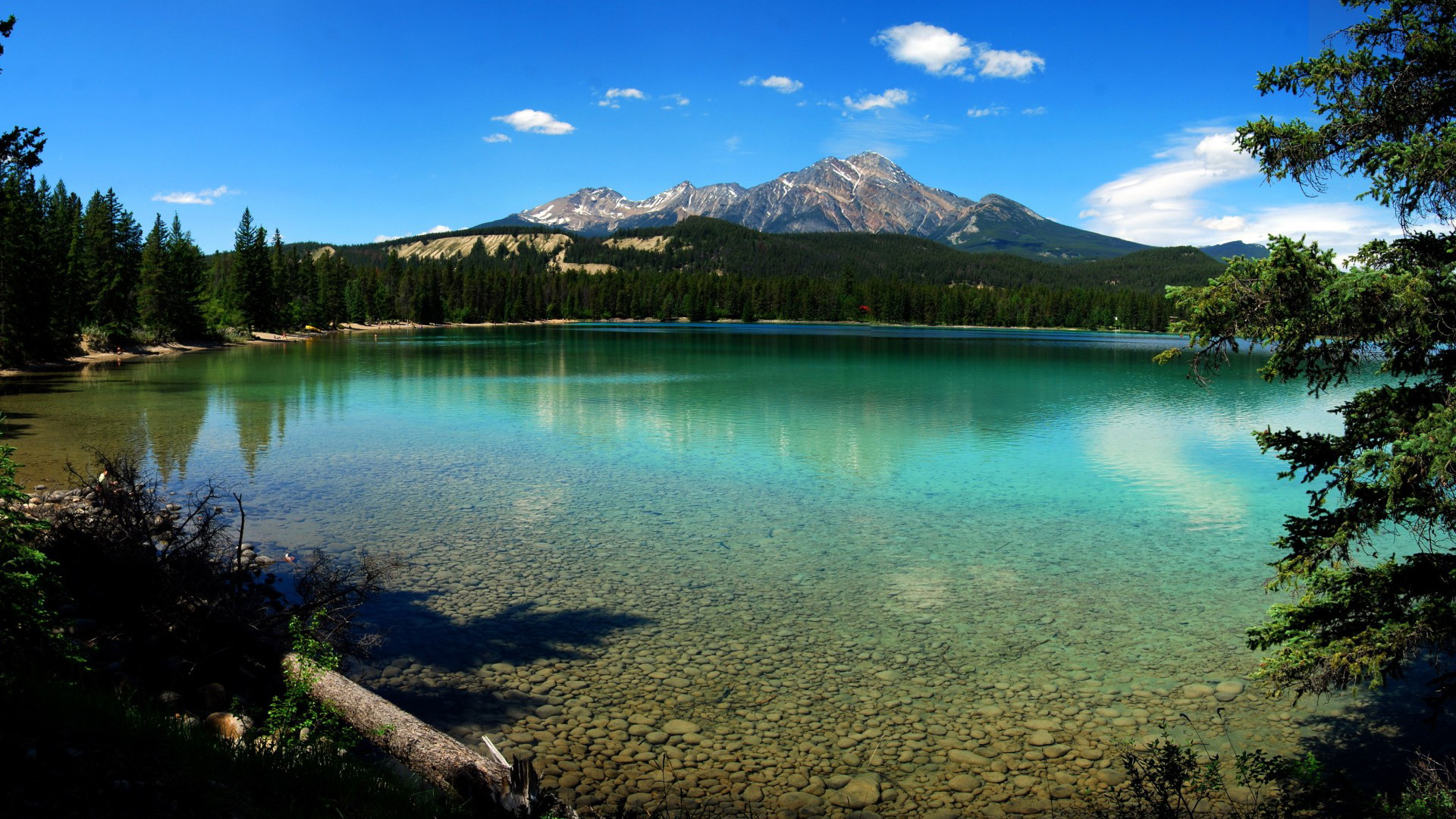 国家公园加拿大 湖泊 水 山 树风景桌面壁纸 风景壁纸 壁纸下载 彼岸桌面