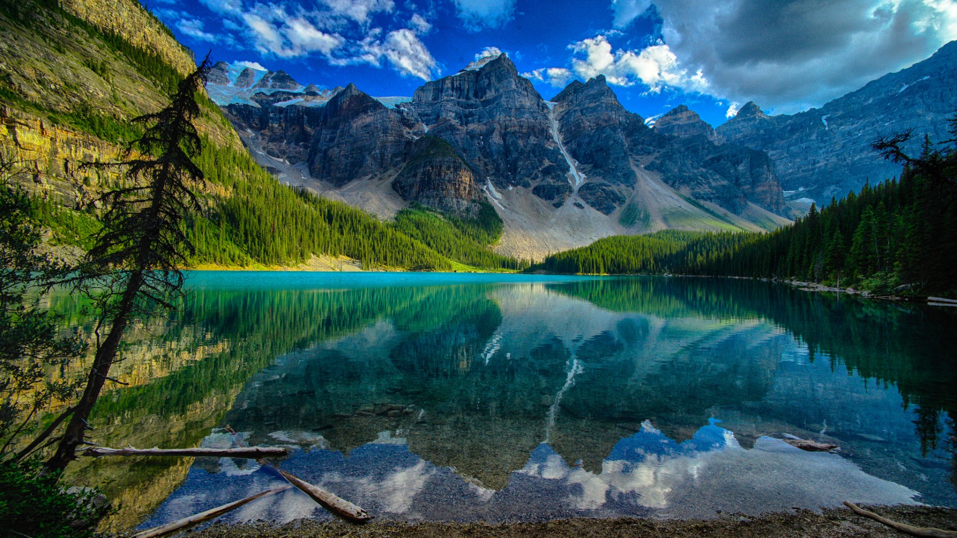 加拿大风景树木 山 湖水 自然风景图片桌面壁纸 风景壁纸 壁纸下载 彼岸桌面