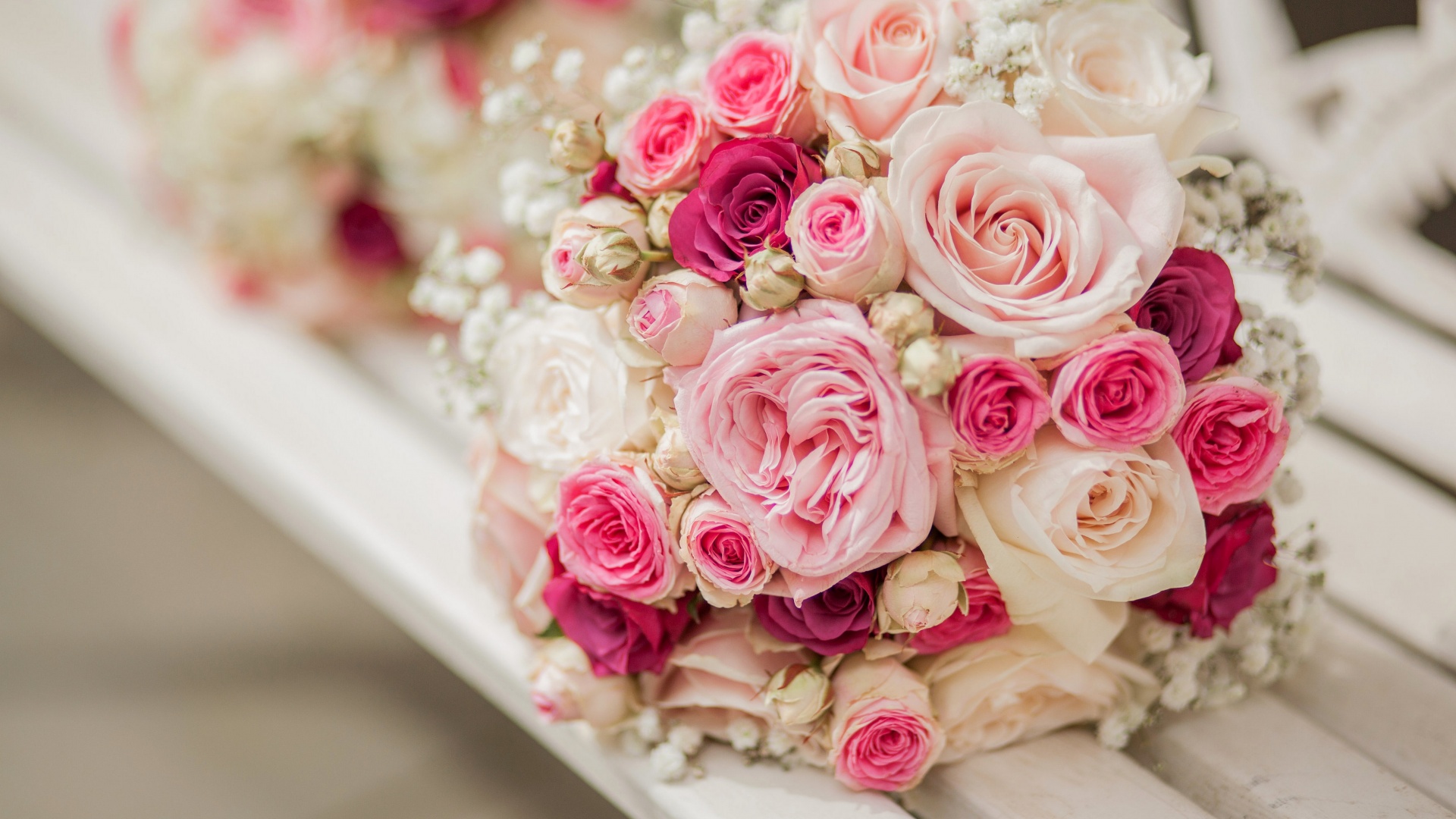 粉红色玫瑰玫瑰的花束桌面壁纸 花卉壁纸 壁纸下载 彼岸桌面