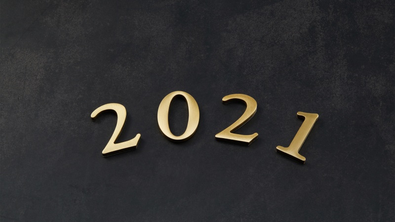 2021年金色字体桌面壁纸