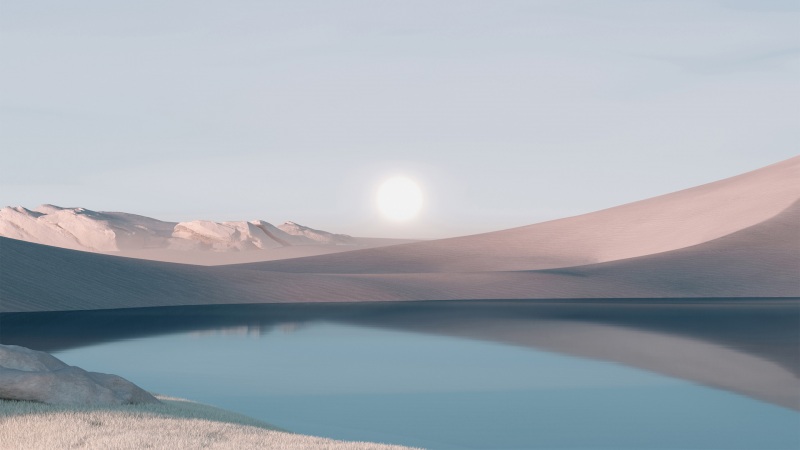 微软win11沙漠冬天风景壁纸