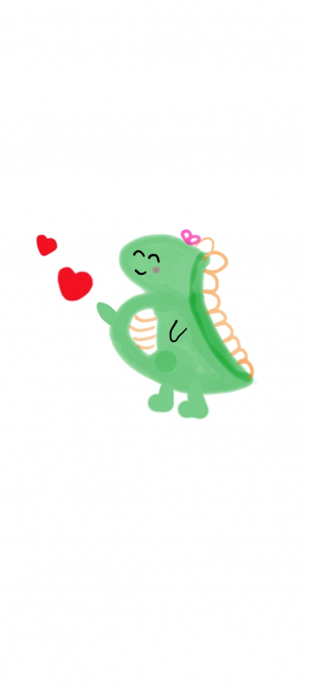 可爱情侣小恐龙 一右 手机壁纸