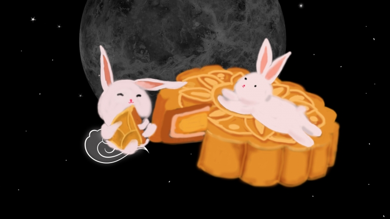 彼岸原创 中秋节 月亮 兔子 月饼 节日壁纸