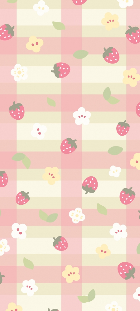 可爱草莓花瓣手机高清壁纸