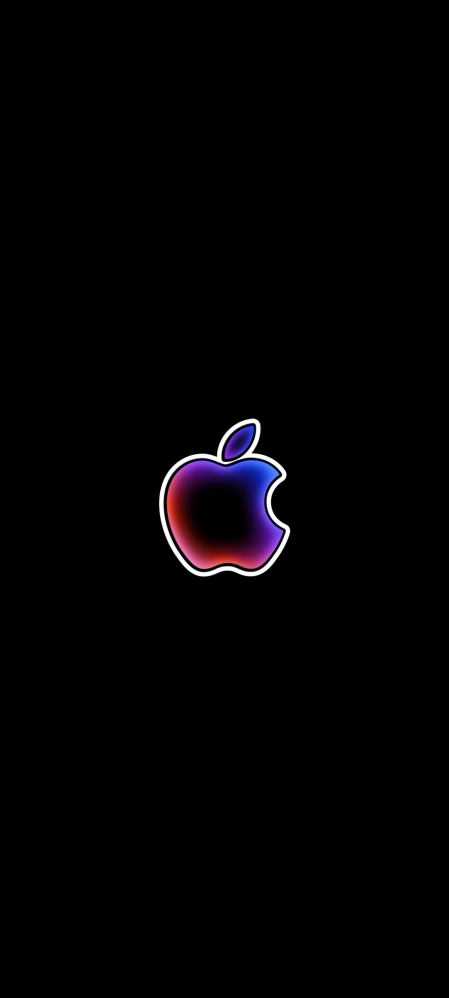 苹果logo标志 黑色背景 手机壁纸