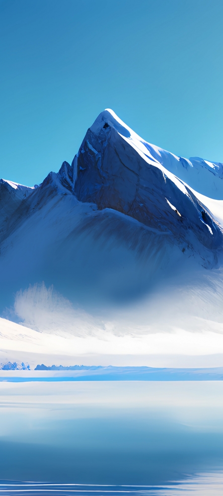 雪山风景 湖水 手机壁纸