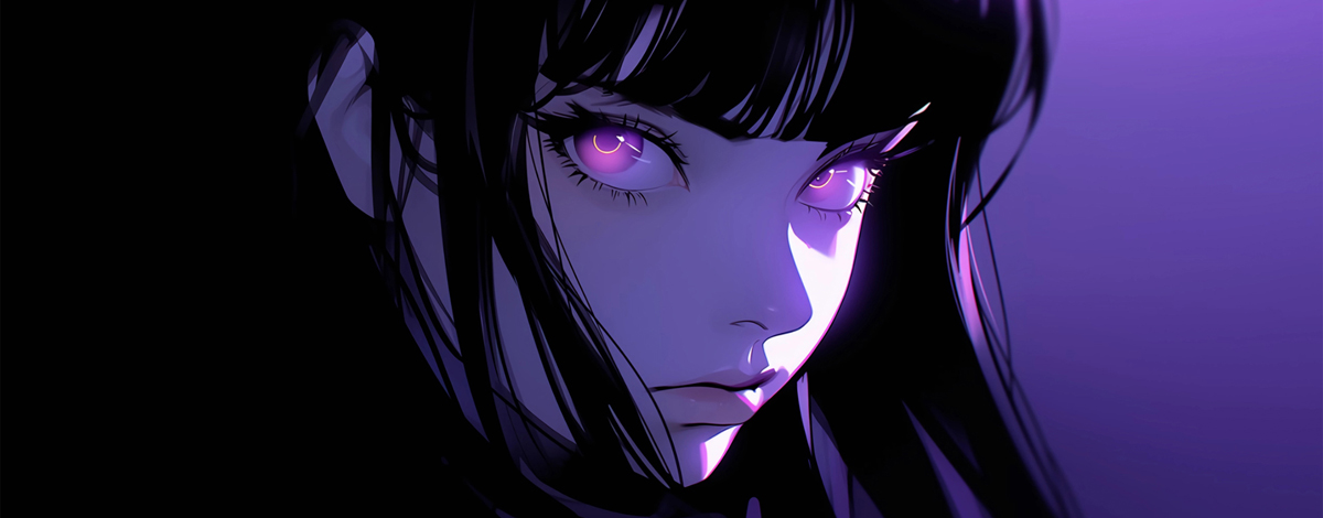 Anime Girl With Purple Eyes4kֽ