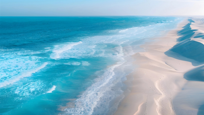 ��ɫ����ɳ̲�羰�����ֽ