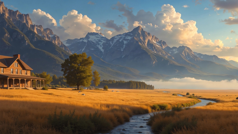 С�ӱߵ���Ұ�羰�����ֽ