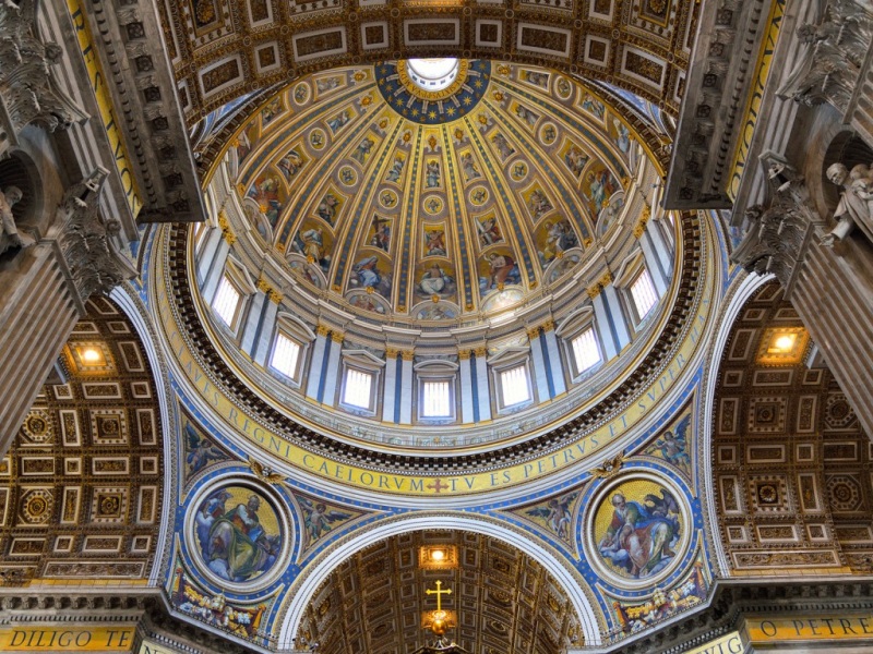 圣彼得大教堂,梵蒂冈,穹顶图片,室内设计,建筑壁纸