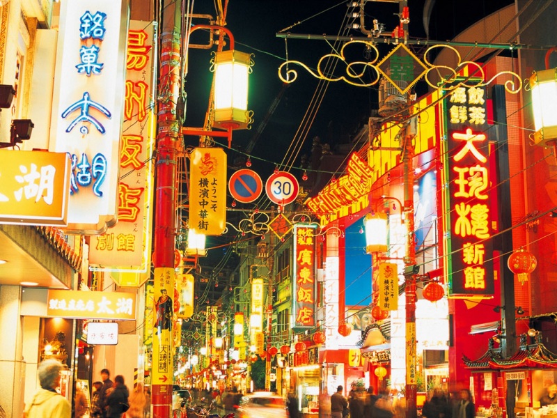 日本横浜中华街夜市壁纸 风景壁纸 壁纸下载 彼岸桌面