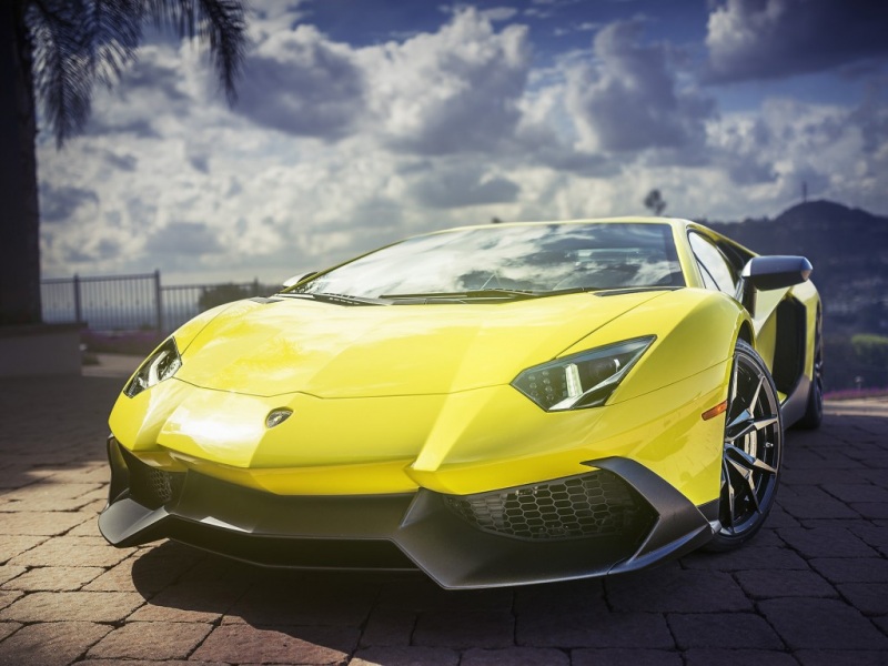 兰博基尼Aventador,黄色,超级跑车,壁纸