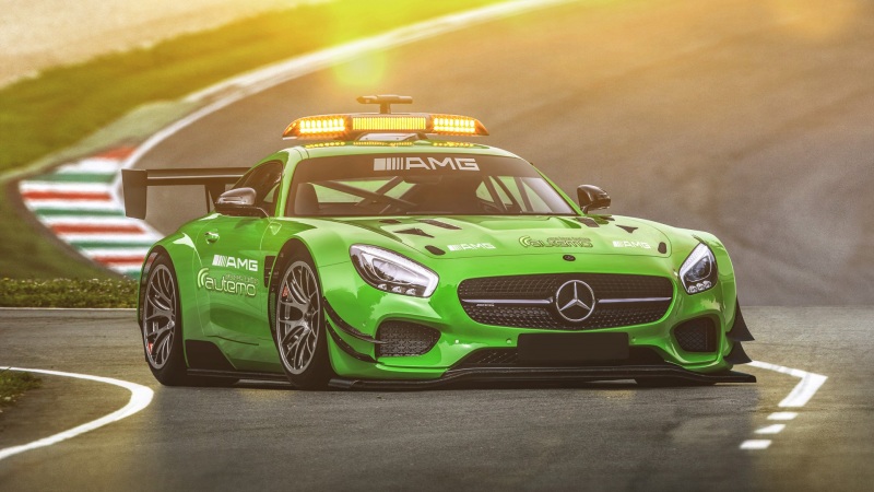 绿色奔驰,AMG,GT,安全车,梅赛德斯奔驰赛车壁纸
