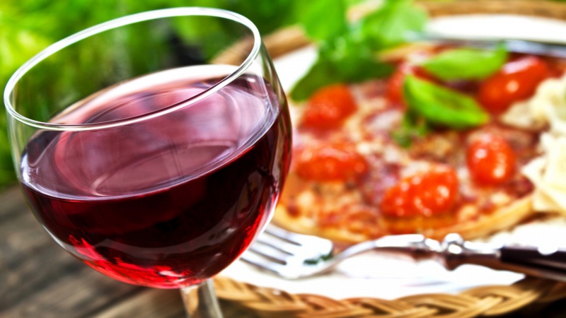 玻璃杯,红葡萄酒,比萨,晚餐,桌面壁纸